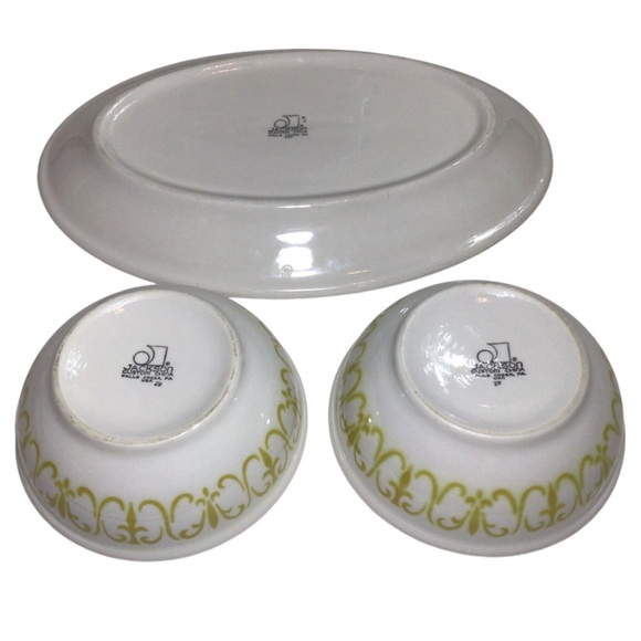 Jackson China Falls Creek PA By Paul McCobb Golden Harvest Platter + 2 Bowls - Picture 9 of 11